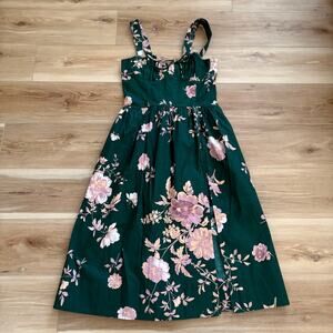 Free People Laters Baby Midi Dress Emerald Combo S